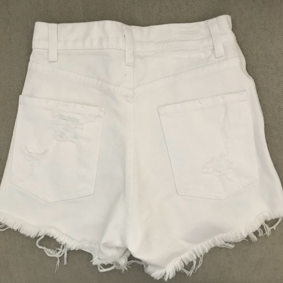 White high waisted denim cut offs - Picture 3 of 3